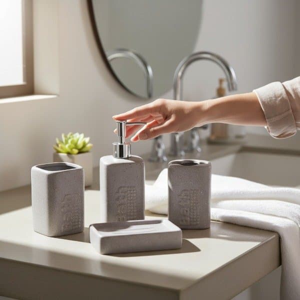Set de 4 piezas de cerámica para baño.