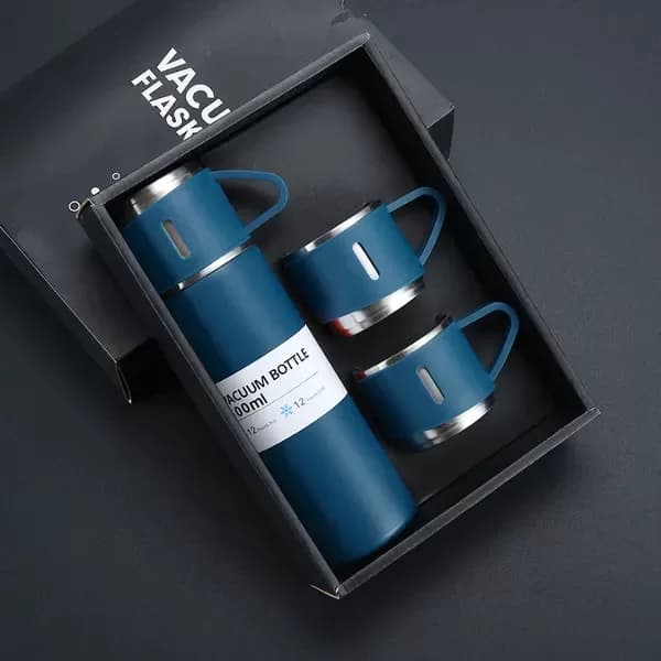 Set de Termo de 500ml con 3 tazas Liso. Para los amantes del cafe!