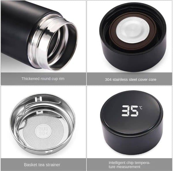TERMO CON SENSOR DE TEMPERATURA DISPLAY Y FILTRO PARA TÉ 500 ML