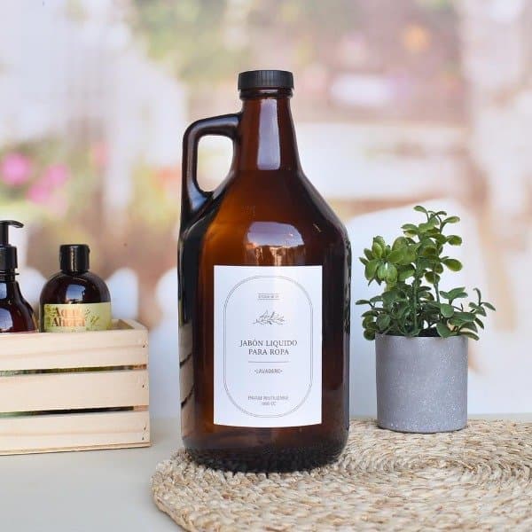 BOTELLON DE VIDRIO GROWLER HOGAR 1.9 LITROS TAPA A ROSCA.