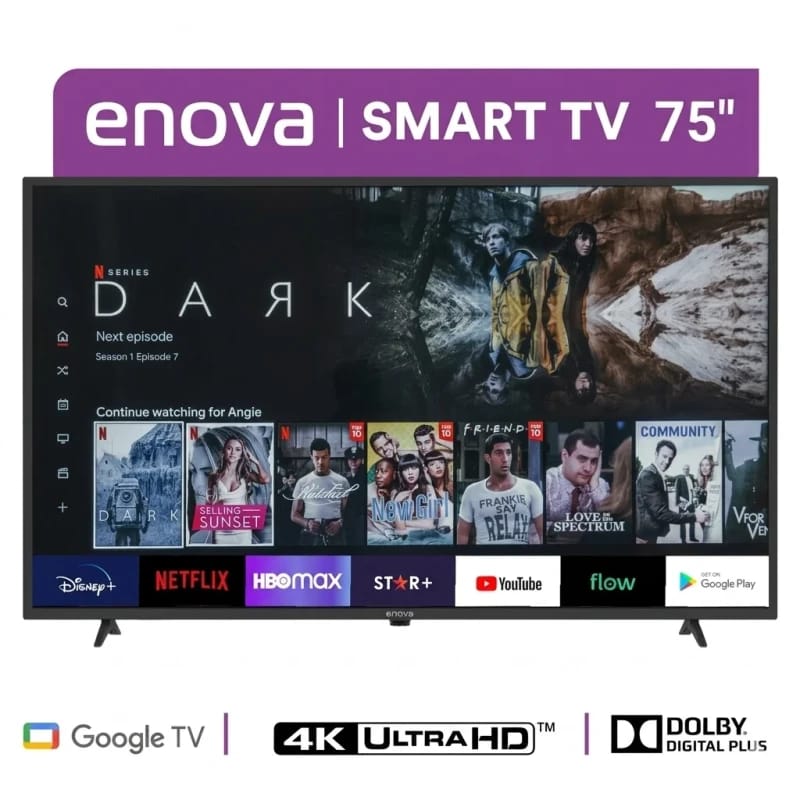 SMART TV ENOVA 75" 4K GOOGLE TV 💜