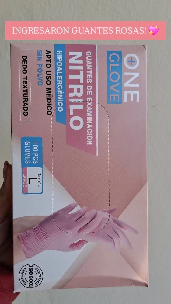 GUANTES DE NITRILO ROSA