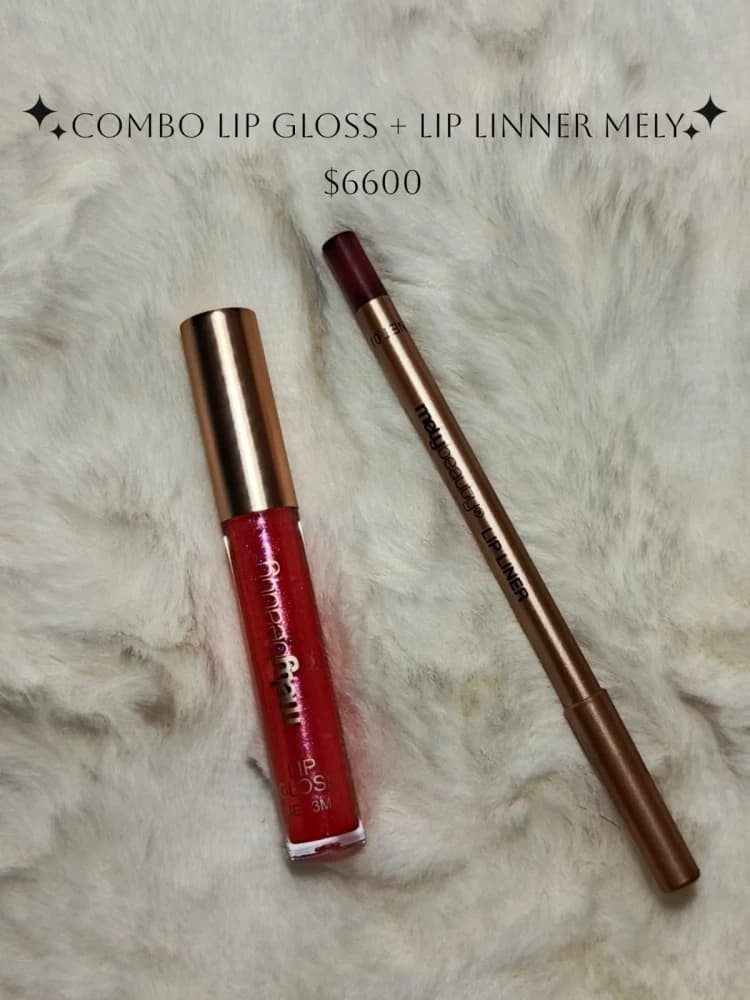 Combo Lip Gloss con Lip Linner Mely Rosa