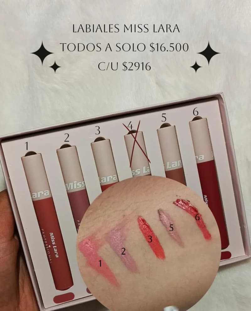 Labiales Tonos Rosas - Miss Lara