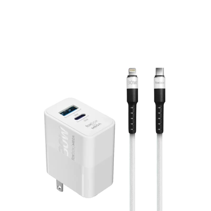 Cargador Foxbox Mega 30W Con Cable Iphone
