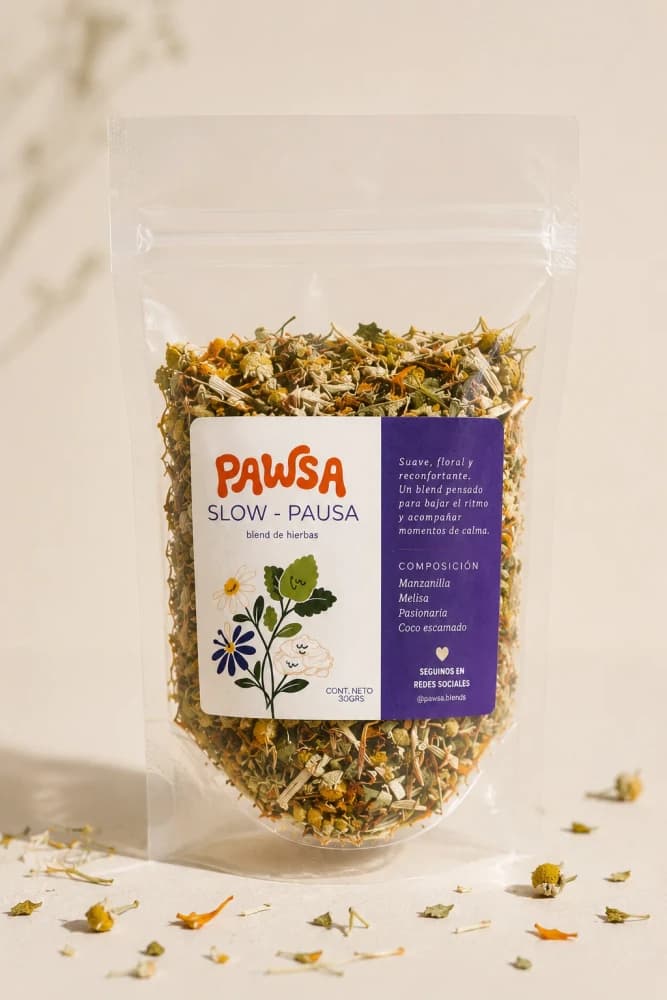 Slow Pausa Relajante: Manzanilla, Melisa, Pasionaria, Coco escamado
