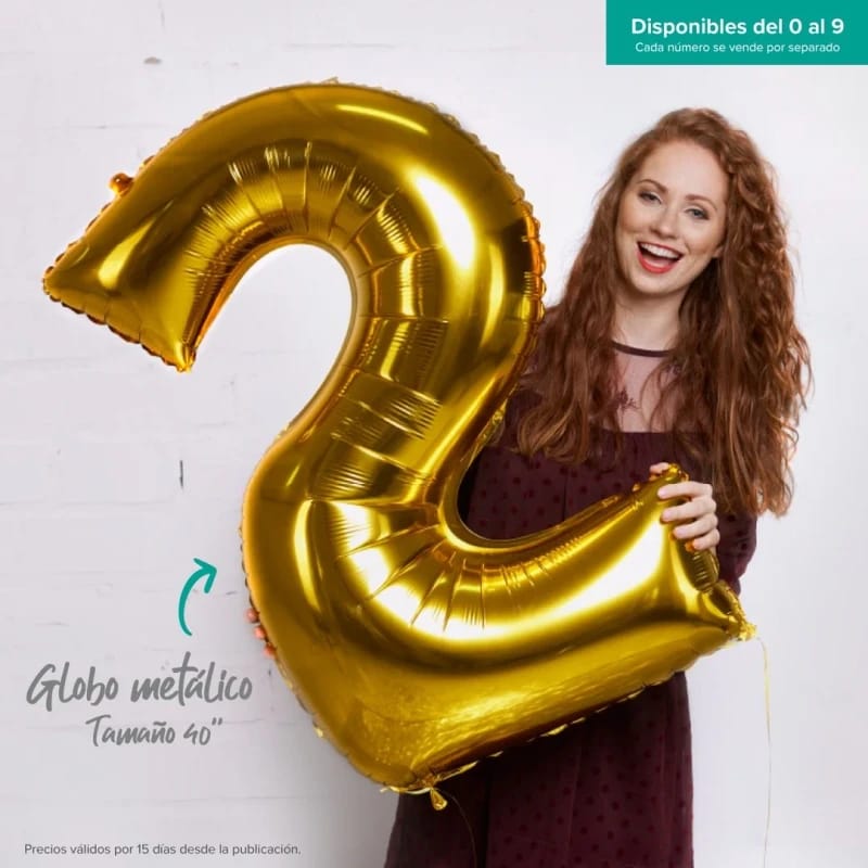 Globo metalizado dorado 40´´ (1 metro)