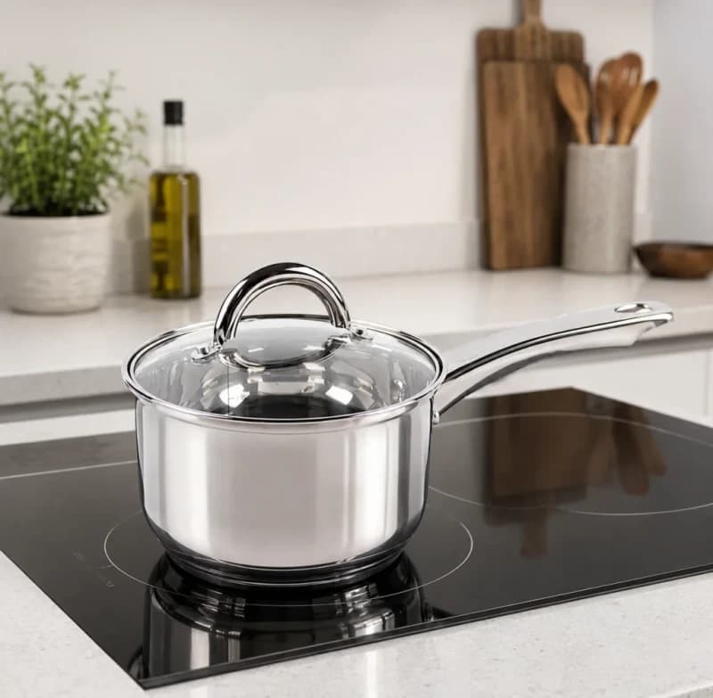 Cacerola 18cm con mango Triple Fondo Acero Inox
