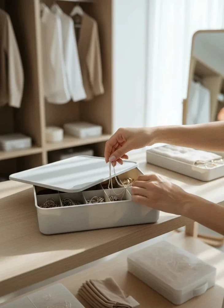 Caja nova Organizadora Con Tapa Plástica y 10 Divisiones 31X24X8 cm (BLANCA)