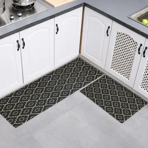 Juego 2 Alfombras Tapete Piso Cocina Diatomea Diatomita Patrón Marrakech
