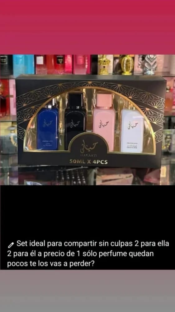 KIT HAYAATI 4 X 50ML CADA UNO 2 DE DAMA 2 DE CABALLERO