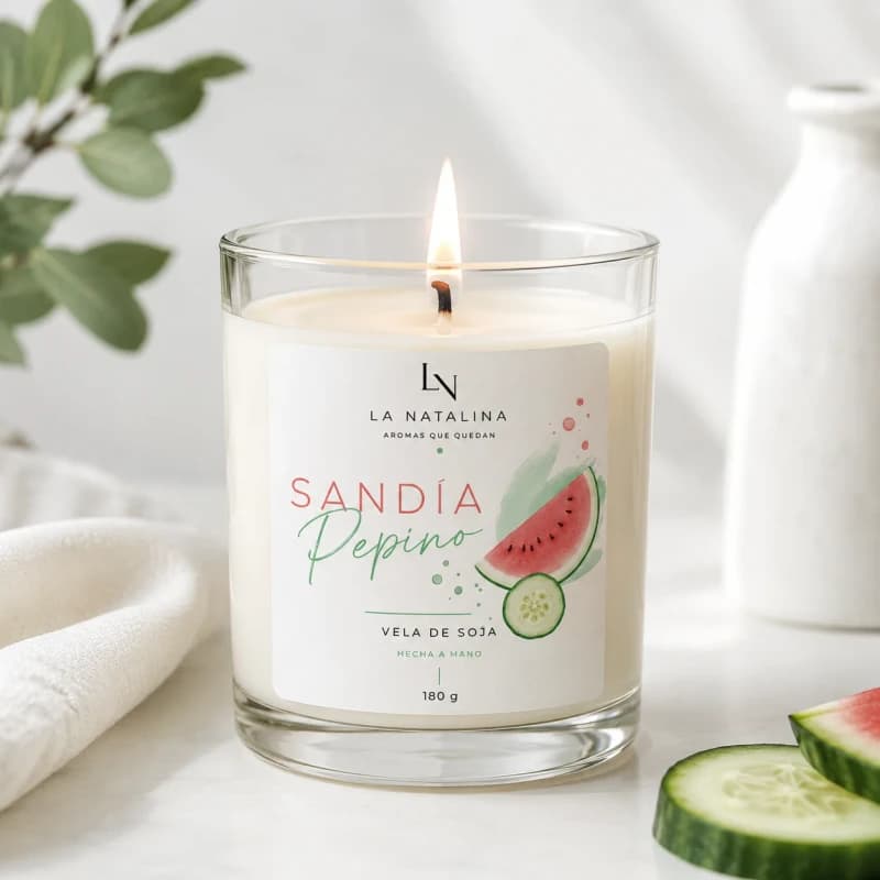 VELA DE SOJA · COLECCIÓN FRESCA • Sandia Pepino