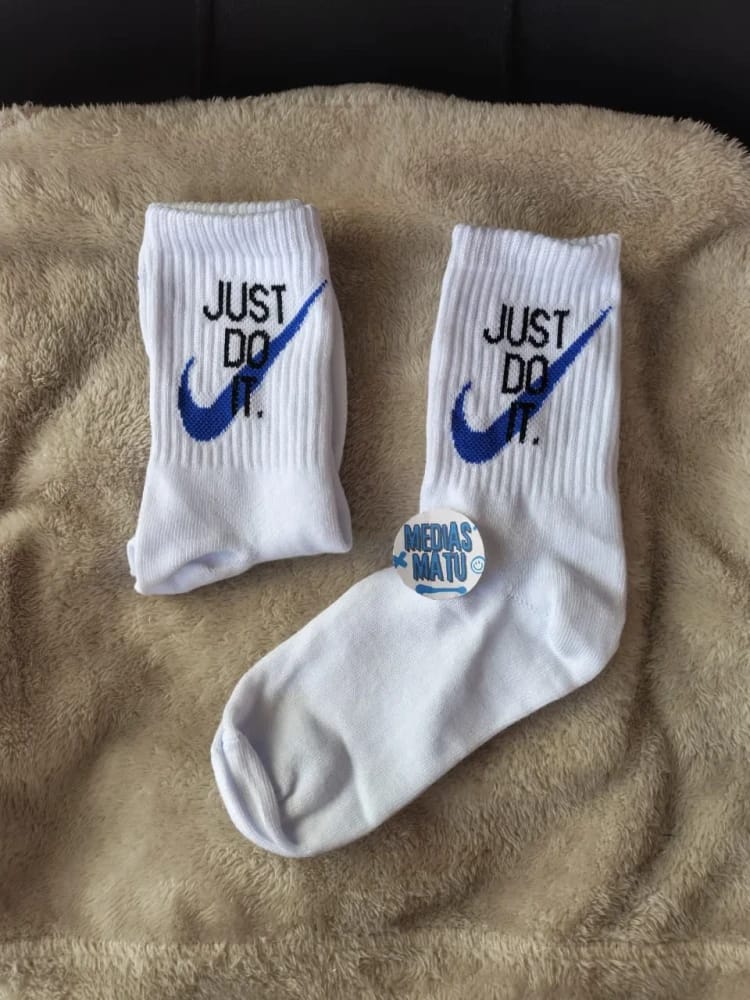 Medias blancas/azules 3/4 Nike Just do it