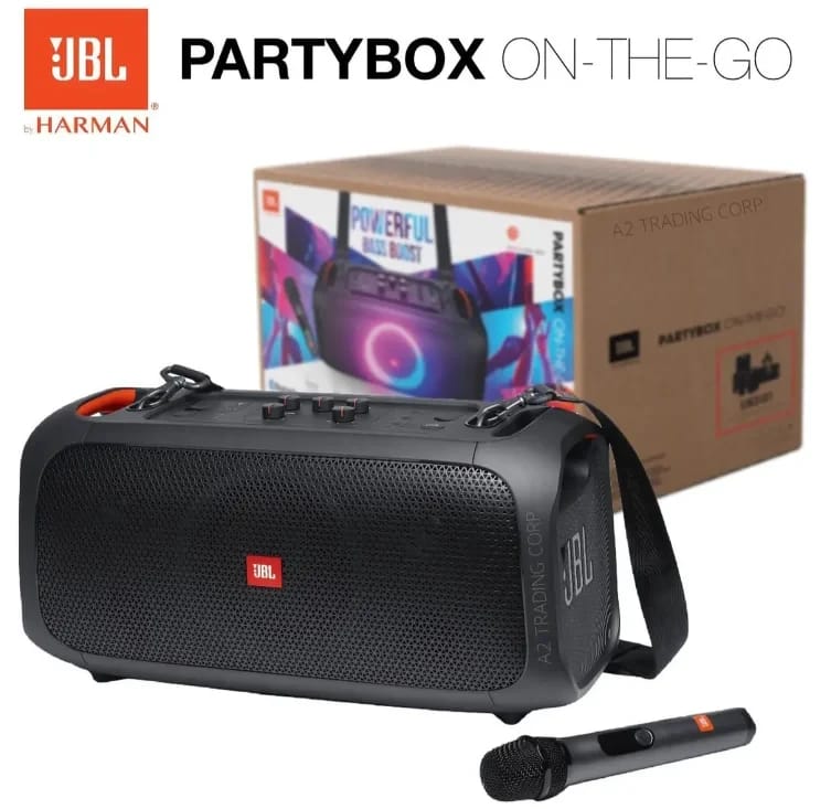 Parlante JBL PartyBox On-The-Go portátil con bluetooth waterproof ESSENTIAL black