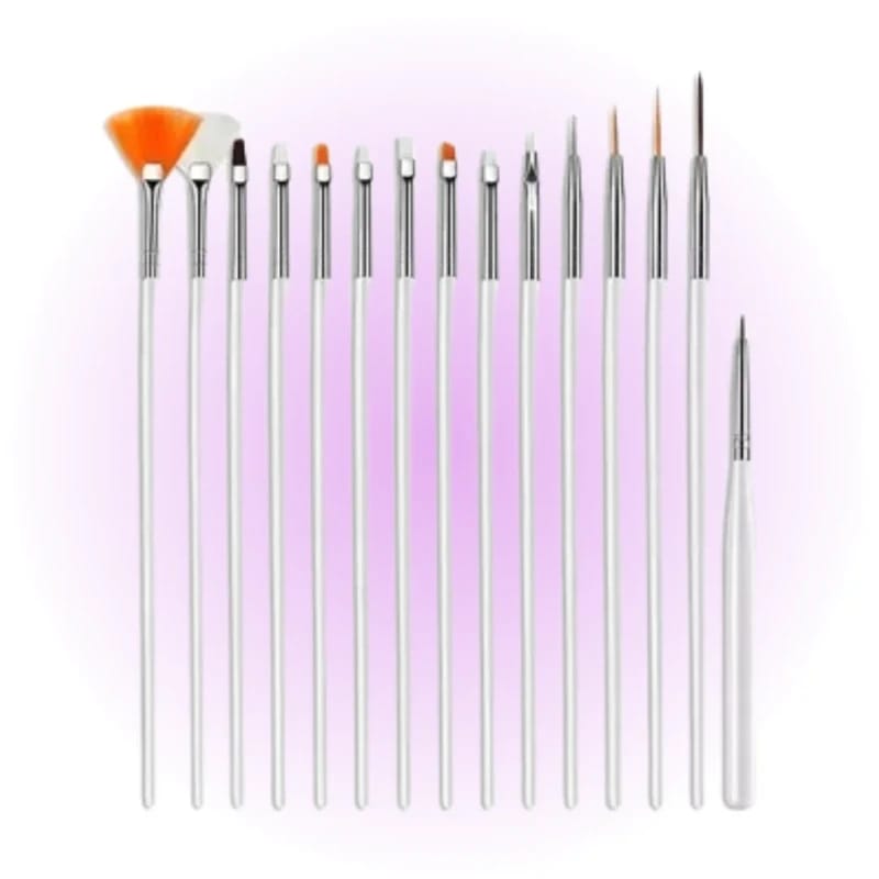 KIT X15 PINCELES PARA NAIL ART