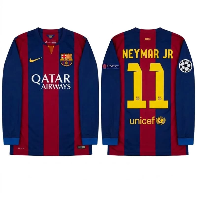 Camiseta Retro 2015 Mangas largas 2015 Neymar