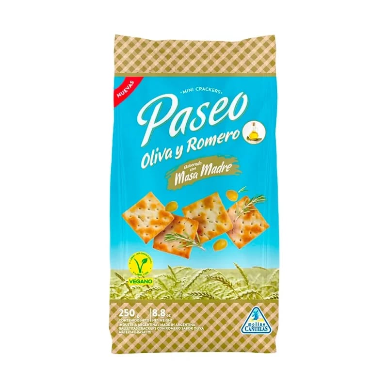 Galletitas sabor oliva y romero Paseo
