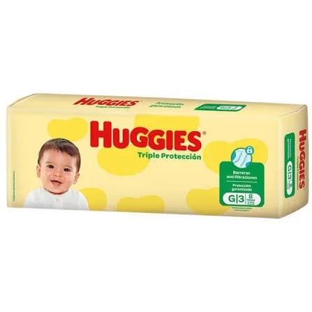 Pañales Huggies triple protección G/3