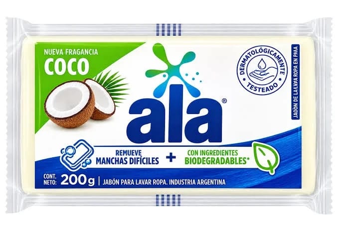 Jabón en pan fragancia coco Ala