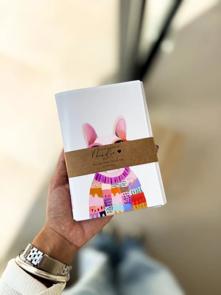 Pack x3 cuadernos A6. Hoja Lisa | Rayada | Punteada. Perritos