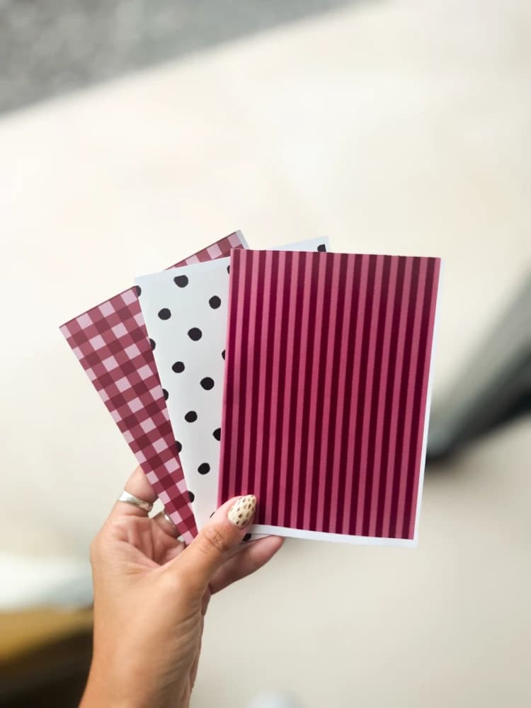 Pack x3 cuadernos A6. Hoja Lisa | Rayada | Punteada. Estampas