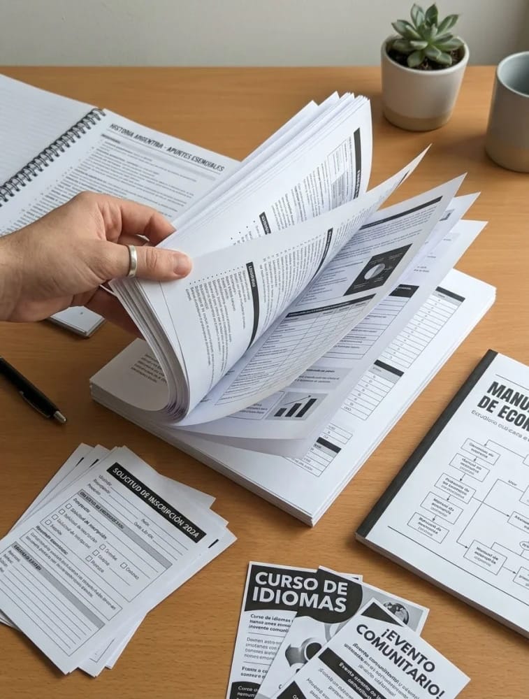 Impresiones Blanco y Negro A4 Doble faz, en Papel Obra 70g. Ideal para Apuntes, Formularios, material de estudio, Flyers, Panfletos y Volantes económicos