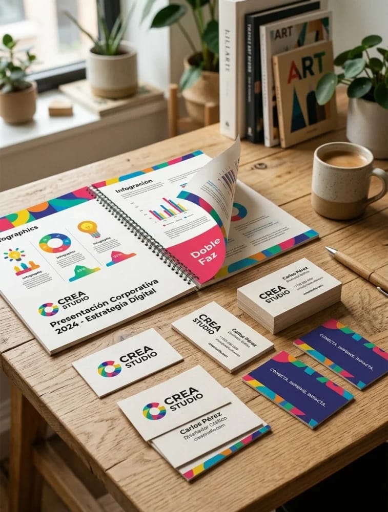 Impresiones Color A4 Doble faz, en Papel CHAMBRIL 240g. Ideal para impresión de Tarjetas y Presentaciones