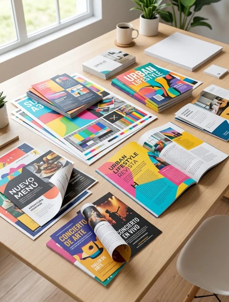 Impresiones Color Súper A3 Doble faz, en Papel ILUSTRACIÓN 150g. Ideal para impresión de Flyers, Volantes y Revistas