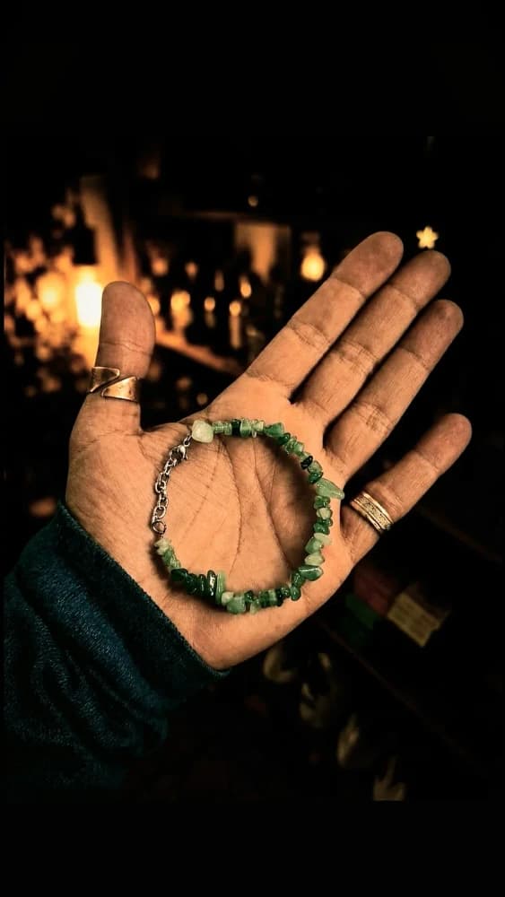 Pulsera escallas de piedra CUARZO VERDE