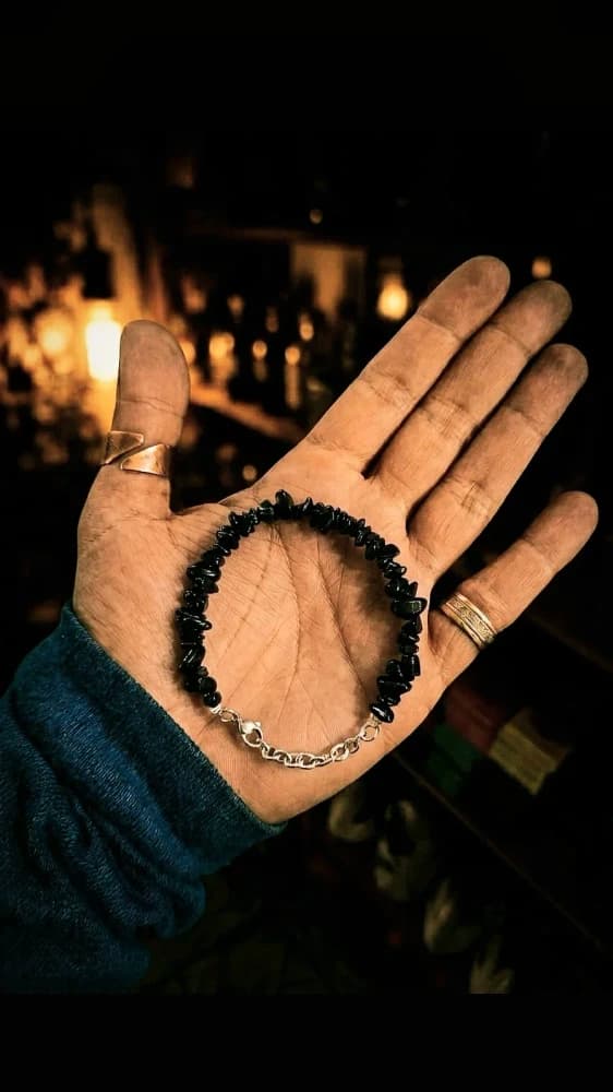 Pulsera escallas de piedra OBSIDIANA