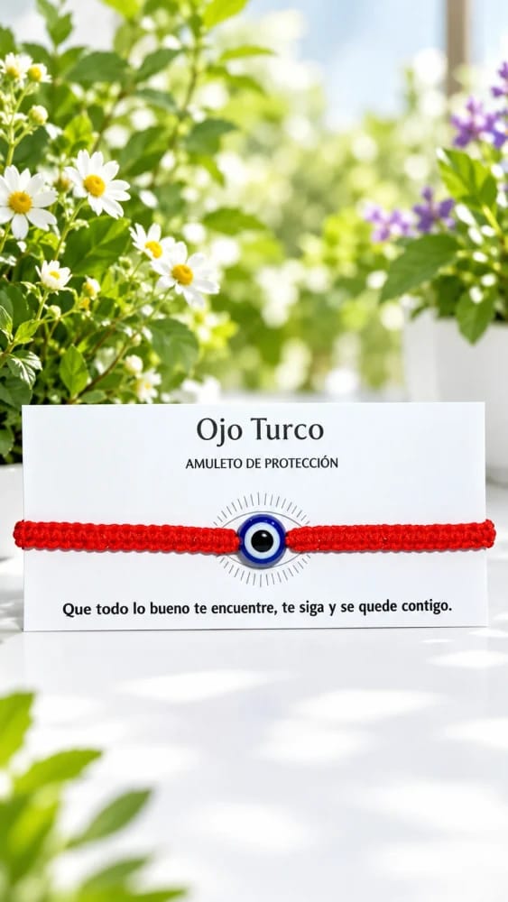 Pulsera Roja de Hilo con Ojo Turco