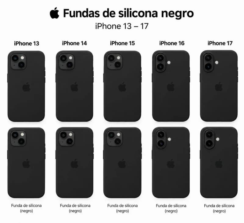 iPhone funda negro (versión silicona) de 13 hasta 17