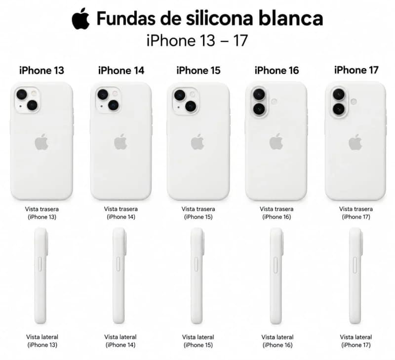 iPhone funda blanco (versión silicona) de 13 hasta 17